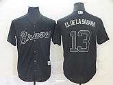 Braves 13 Ronald Acuna Jr El De La Sabana Black 2019 Players' Weekend Player Jersey,baseball caps,new era cap wholesale,wholesale hats